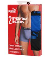 Lot de 2 boxers PUMA Everyday Basic en coton pour homme (701232894) - Noir, Gris, Bleu, Vert, Rouge