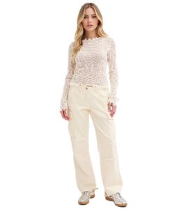 Lässige Damen Cargo-Hose aus reiner Baumwolle Natur washed Sommer-Hose 960267 Beige Lässige Damen Cargo-Hose aus reiner Baumwolle Natur washed Sommer-Hose 960267 Beige