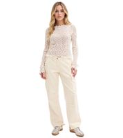 Lässige Damen Cargo-Hose aus reiner Baumwolle Natur washed Sommer-Hose 960267 Beige Lässige Damen Cargo-Hose aus reiner Baumwolle Natur washed Sommer-Hose 960267 Beige