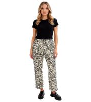 stylische Damen Jacquard-Hose mit Leopardenmuster Alltags-Hose 956840 Schwarz/Gold/Beige stylische Damen Jacquard-Hose mit Leopardenmuster Alltags-Hose 956840 Schwarz/Gold/Beige
