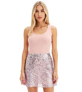 Women's Knit Top, Summer Top, Round Neck, Sleeveless, 937285 Pink
