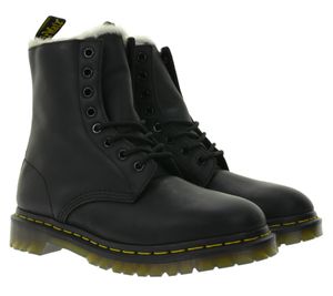 Dr. Martens 1460 Serena Damen Echtleder-Stiefel mit Kunstfellfutter Stiefeletten Boots Herbst-Schuhe 21797001 Schwarz