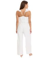 stylischer Damen Jumpsuit mit tiefem Ausschnitt Chiffon-Jumpsuit Urlaubs-Outfit 916982 Weiß stylischer Damen Jumpsuit mit tiefem Ausschnitt Chiffon-Jumpsuit Urlaubs-Outfit 916982 Weiß