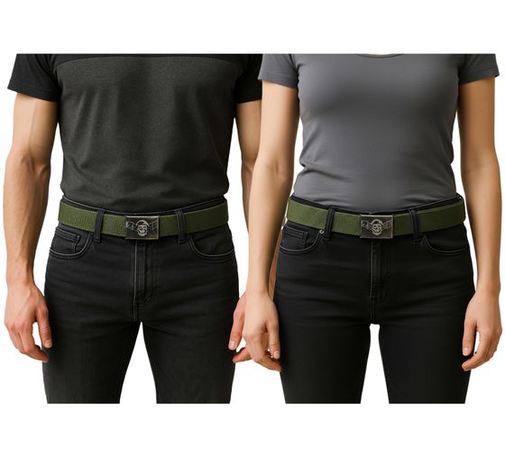 Cintura Avenged Sevenfold A7X in metallo per uomo e donna, cintura per tutti i giorni, circa 126 cm, BT111786ASF0, verde oliva