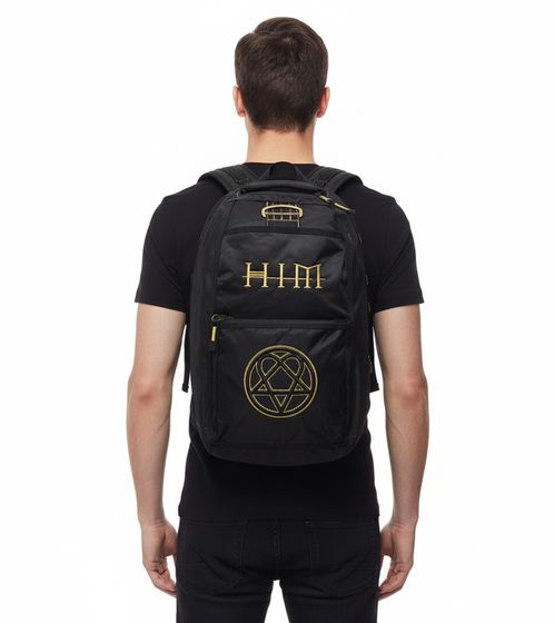 Mochila HIM Rock Band con detalles grandes BP103946HIM Negro/Amarillo