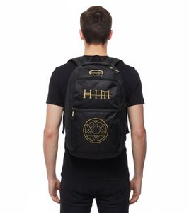 Mochila HIM Rock Band con detalles grandes BP103946HIM Negro/Amarillo