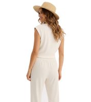 Women's Shirt Made of Pure Organic Cotton, Summer Top, Wrap Top 954546 Beige Women's Shirt Made of Pure Organic Cotton, Summer Top, Wrap Top 954546 Beige