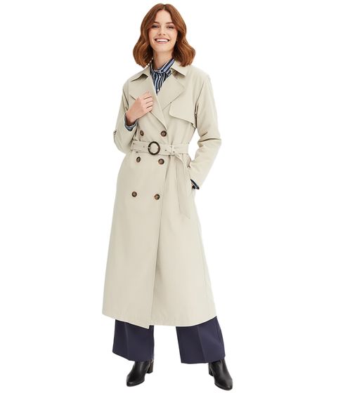 Elegante trench da donna con maniche staccabili, giacca business 947271, kaki