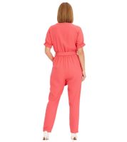 stylischer Damen Jumpsuit mit Knopfleiste und Gürtel Urlaubs-Outfit 962365 Rosa stylischer Damen Jumpsuit mit Knopfleiste und Gürtel Urlaubs-Outfit 962365 Rosa