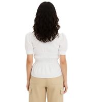 Damen Bluse mit Puffärmeln Baumwoll-Bluse Sommer-Top Kurzarm-Shirt 961520 Weiß Damen Bluse mit Puffärmeln Baumwoll-Bluse Sommer-Top Kurzarm-Shirt 961520 Weiß