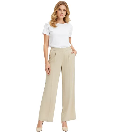 Elegantes pantalones de lyocell con pinzas para mujer, pantalones de vestir, pantalones de tela 951588 Caqui