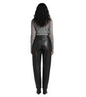 stylisches Damen Langarmshirt mit Glitzerdetail 908474 Dunkelgrau Silber  stylisches Damen Langarmshirt mit Glitzerdetail 908474 Dunkelgrau Silber