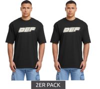 2er Pack DEF MERCH Herren Souvenir T-Shirts Kurzarm-Shirt Baumwoll-Shirt Schwarz 2er Pack DEF MERCH Herren Souvenir T-Shirts Kurzarm-Shirt Baumwoll-Shirt Schwarz