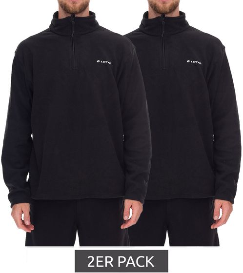 2-Pack LOTTO Men's Fleece Zip-Up Training Sweater MPFX1000NET Black
