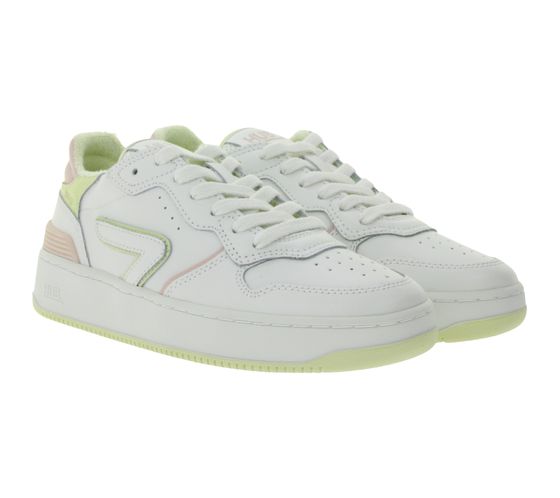 HUB Smash L31 Damen Sneaker mit Terry-Fütterung Echtleder-Schuhe W5008L31-L10-A21 Weiß/Rosa