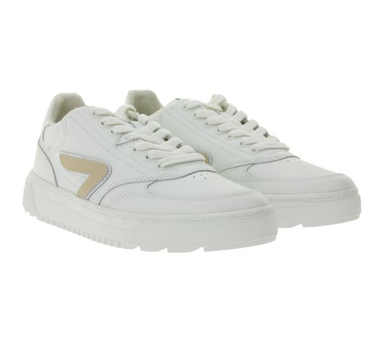 HUB Duke Damen Sneaker mit Terry-Fütterung Echtleder-Schuhe W50008L31-L10-947 Weiß/Beige
