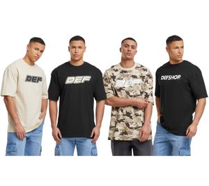 DEF MERCH Souvenir T-Shirts mit großem Marken-Print Rundhals-Shirt in Schwarz, Beige oder Camouflage