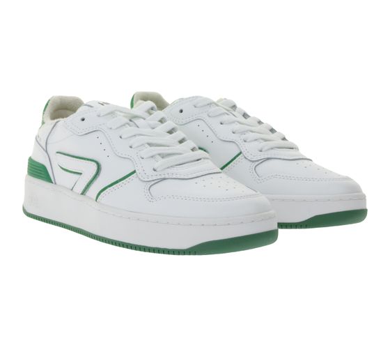 HUB Smash L31 Women's Terry-Lined Sneakers, Genuine Leather, W5008L31-L10-896 White/Green