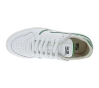 Zapatillas HUB Smash L31 para mujer con forro de felpa, piel auténtica, W5008L31-L10-896 blanco/verde Zapatillas HUB Smash L31 para mujer con forro de felpa, piel auténtica, W5008L31-L10-896 blanco/verde