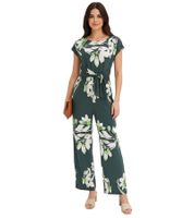 Stylish Women's Jumpsuit with Floral Pattern, Holiday Outfit 912598 Green Stylish Women's Jumpsuit with Floral Pattern, Holiday Outfit 912598 Green