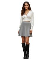Women's Knit Mini Skirt – Stylish & Timeless with Elastic Waistband 978962 Gray Mottled
