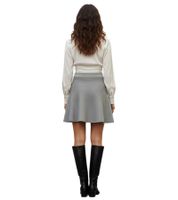 Women's Knit Mini Skirt – Stylish & Timeless with Elastic Waistband 978962 Gray Mottled