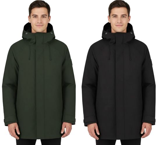 Chaqueta larga Blue LOOP Originals Virga Iso para hombre, chaqueta aislante, chaqueta de invierno sostenible con acabado DWR industrial OrganoTex M-VJL006-22, negra o verde oscuro