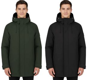 Chaqueta larga Blue LOOP Originals Virga Iso para hombre, chaqueta aislante, chaqueta de invierno sostenible con acabado DWR industrial OrganoTex M-VJL006-22, negra o verde oscuro