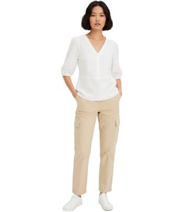 Blusa da donna in pregiato misto viscosa, camicia estiva con maniche a 3/4, 696075 Bianco
