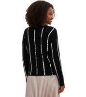 klassischer Damen Strick-Pullover mit glänzenden Nadelstreifen Alltags-Pullover Sweater 934937 Schwarz klassischer Damen Strick-Pullover mit glänzenden Nadelstreifen Alltags-Pullover Sweater 934937 Schwarz