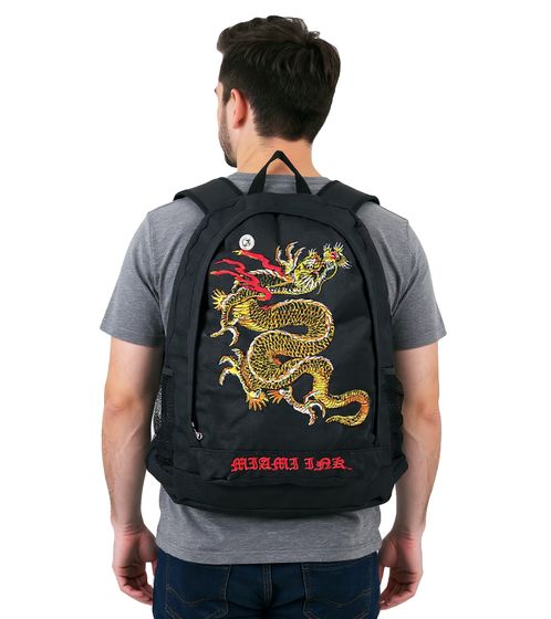 Zaino Miami Ink Oriental Dragon Tattoo Nero