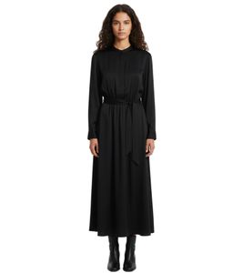 Damen Hemdblusenkleid aus feinem Satin Zeitloser Stil für besondere Anlässe 928164 Schwarz