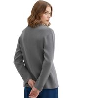 Women's Knit Blazer, Fine Knit Jacket, Smooth Knit Cardigan, 907995 Gray