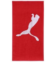 Pack of 3 PUMA Cotton Terry Towels with Large Brand Logo, 50cm x 100cm, 054553 02 Red