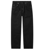 Eleganti pantaloni da uomo in denim stile jogger con gamba larga e cintura BR-12000 in nero o blu