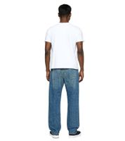 Eleganti pantaloni da uomo in denim stile jogger con gamba larga e cintura BR-12000 in nero o blu