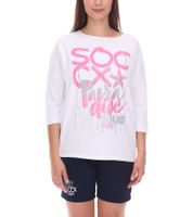 SOCCX Women's Oversized Crew Neck Sweatshirt - Everyday Sweater in Blue, White, or Pink
