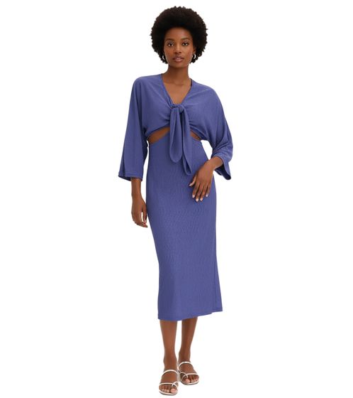 Stylish women's midi dress with cutouts, autumn dress, 3/4 sleeves, 938352, blue