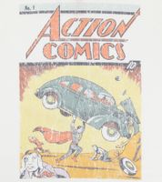 RE:COVERED X SUPERMAN DC Herren T-Shirt mit Comic-Print Baumwoll-Shirt Rundhals-Shirt RCWARN55 in Ecru-Weiß oder Khaki