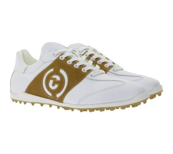 DUCA DEL COSMA Valderama Herren Golf-Schuhe mit wasserdichtem Sockensystem Echtleder-Schuhe Sport-Schuhe 121257-100 Weiß