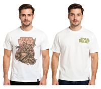 RE:COVERED X STAR WARS Herren T-Shirt mit Star Wars-Print Baumwoll-Shirt Kurzarm-Shirt RCDIF20 Ecru-Weiß
