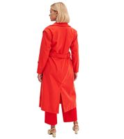 Elegante cappotto da donna in stile trench con revers, giacca business in kaki, beige o rosso