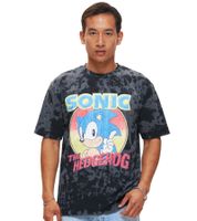 RE:COVERED X SEGA Herren T-Shirt mit Sonic-Print Baumwoll-Shirt Rundhals-Shirt RCSEGA55 in Blau/Weiß, Grau oder Ecru-Weiß