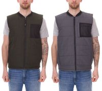 11 PROJECT PURlle Herren Puffer-Weste mit Steppung Lifestyle-Weste 20715253 in Grau und Dunkelgrün