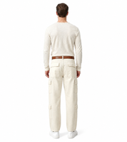 Stylische Herren Cargo-Jeans aus Baumwolle – Baggy Fit oder Regular Fit Freizeit-Hose mit 2 oder 4 Cargo-Taschen Weiß/Beige/Ecru