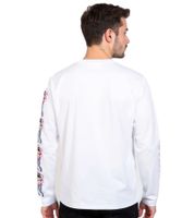 RE:COVERED X Nickelodeon Men's Long-Sleeved Shirt with Various Prints SpongeBob SquarePants Cotton Pullover Crew Neck Shirt in White