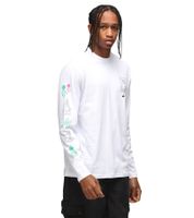 RE:COVERED X Nickelodeon Men's Long-Sleeved Shirt with Various Prints SpongeBob SquarePants Cotton Pullover Crew Neck Shirt in White