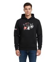 European League of Football Men's Hoodie with Helvetic Guards Logo, Cotton Pullover in Red and Black