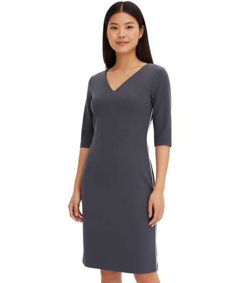 Robe fourreau élégante pour femme avec bande contrastée moderne, robe d'été, robe midi, 953049 gris