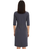 elegantes Damen Etui-Kleid mit modernem Kontrastband Sommer-Kleid Midi-Kleid 953049 Grau